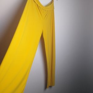 NWOT:Womens Office Mustard Yellow Stretchy Palazzo Pants Sizes:S,M,XL